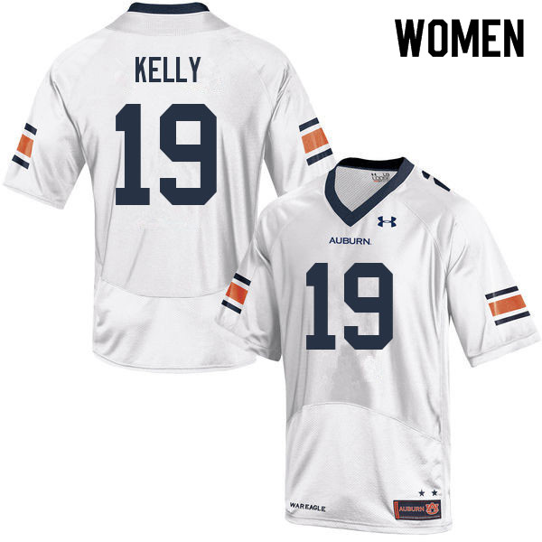 Auburn Tigers Women's Omari Kelly #19 White Under Armour Stitched College 2022 NCAA Authentic Football Jersey NPF0674RU